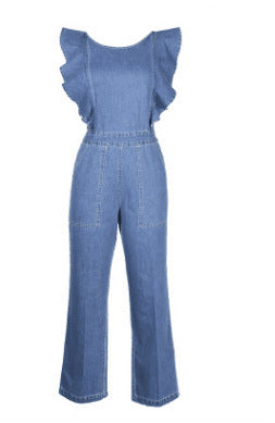 Ladies Denim Halter Bodysuit