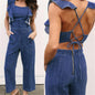 Ladies Denim Halter Bodysuit